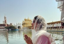 Shilpa Shetty Instagram - Waheguru ji da Khalsa Waheguru ji di Fateh 😇🙏 #faith #gratitude #amritsardiaries #goldentemple Golden Temple, Amritsar, India