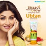 Shilpa Shetty Instagram – What’s the secret to my naturally glowing skin?🧐
It’s the age-old secret of traditional Ubtan in @mamaearth.in’s Ubtan Face Wash! The goodness of Haldi & Saffron gives the skin a natural glow, so you don’t need a ‘Haldi Ceremony’ to get that #ShaadiWalaGlowEveryday!💛😍✨

#ad 
#Mamaearth #MamaearthUbtanFaceWash #GoodnessInside #feelgood