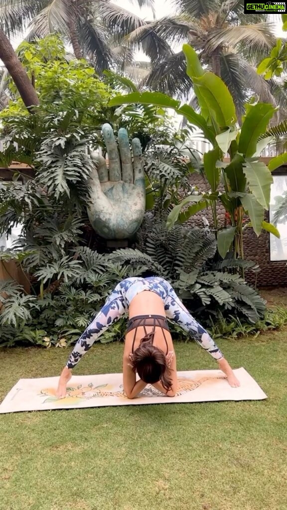 Shilpa Shetty Instagram - Practicing the Prasarita Padottanasana Pratirupam stretches the hamstrings, calves, glutes, and lower back. It also improves hip-joint flexibility. Giving the body that much-needed stretch early in the day rejuvenates you. However, people suffering from slip-disc, high blood pressure, vertigo, and migraines should avoid this pose. If you try this one, don’t forget to remix it with me!🧘‍♀️🧘‍♂️ #MondayMotivation #SwasthRahoMastRaho #FitIndia #SimpleSoulful #FitIndiaMovement #yoga #yogisofinstagram #yogasehihoga