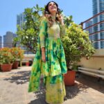 Shiny Doshi Instagram - How much is too much green? Confused? Go green this summer!!!! Wearing @nehamtaonline Styling @styling.your.soul Brand PR @lmaoanshi #keepingitcool #green #indianwear #indianoutfit #traditionalwear #salwarsuits #sharara #shinydoshi