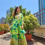 Shiny Doshi Instagram - How much is too much green? Confused? Go green this summer!!!! Wearing @nehamtaonline Styling @styling.your.soul Brand PR @lmaoanshi #keepingitcool #green #indianwear #indianoutfit #traditionalwear #salwarsuits #sharara #shinydoshi