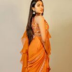 Shivani Rajashekar Instagram - Wearing @varunchakkilam 🧡 Styling @officialanahita ❤️ Pc @srujanluckyphotography