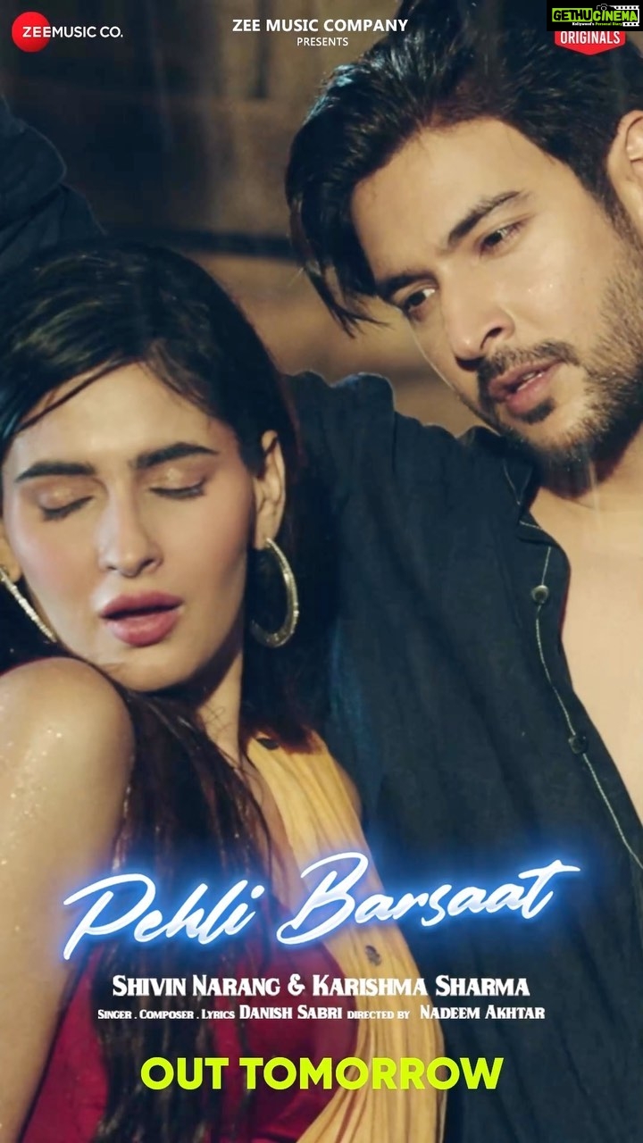 Shivin Narang Instagram - The season of love is here... #PehliBarsaat 🌧️💓 OUT TOMORROW. . #ZeeMusicOriginals @shivin7 @karishmasharma22 @DanishSabari12 @onlinenadeem @anuragbedii @zeemusiccompany Team @atmikatiwari MUH @digambar103