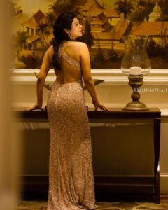 Shraddha Das Instagram - Gown : @upgradebya 
Accessories : @the_jewel_gallery 
Styling : @avanipratapgumber 
Hair : @versatile_makeoversartist 
Make up : @hareshwarp 
📸 @krishnatejah