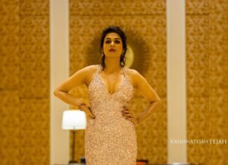 Shraddha Das Instagram - Gown : @upgradebya Accessories : @the_jewel_gallery Styling : @avanipratapgumber Hair : @versatile_makeoversartist Make up : @hareshwarp 📸 @krishnatejah Taj Samudra Colombo