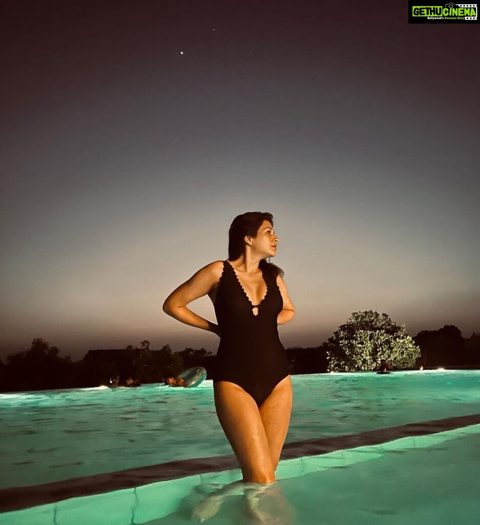 Shraddha Das Instagram - About last night! Swimming under the stars 🤩✨⭐ Discovered another new place just a few hours from home ! @canaryislandslonavala Canary Islands Resort & Spa