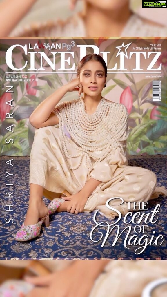 Shriya Saran Instagram - Magazine - @cineblitzofficial produced by - @maximus_collabs_ Shot by - @kvinayak11 Styled by - @shnoy09 Outfit :- @kankatala_ Pearl collar @begborrowstealstudio Earrings @khannajewellerskj Footwear @fizzycoblet Video by - @rangpictures Makeup Artist - @ajayshelarmakeupartist Hair Stylist - @priyanka_sherkar1 Location - @maximusstudiomumbai Artist PR Agency - @hypenq_pr