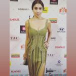 Shriya Saran Instagram – Thank you @nikitamhaisalkar for this stunning outfit . 
Thank you @filmfare for a fun evening . 
Had a long day , work … flight 
And then filmfare …. But it’s fun to wear a sexy outfit and do red carpet …
#lovemyjoj
#grateful 
#actorslife 
#happytobeatwork