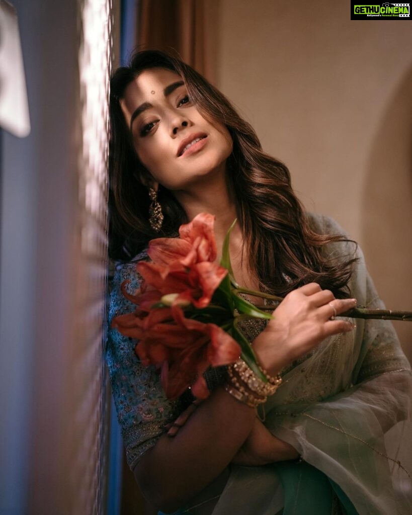 Shriya Saran Instagram - Art in pictures Thank you @deepak_vijay_photography I was absolutely exhausted when we shot these . But @deepak_vijay_photography has a way of finding some thing special in every frame Big hug to @sithara_kudige Make up @makeupbymahendra7 Hair @priyanka_sherkar1 My manager , producer @media9manoj Beautiful Jwellery @kushalsfashionjewellery