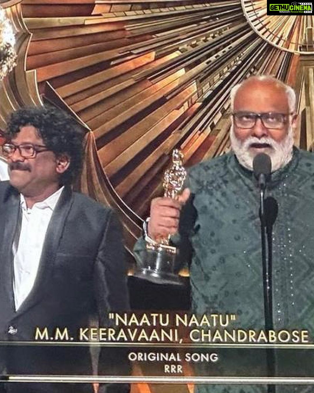 Shriya Saran Instagram - So so so happy , you guys did it . Telugu song at oscars …. Ufff tooo good ….. ammmmaaaazzzzziiiing @ssrajamouli @alwaysramcharan @jrntr Well deserved !!!! So happy to be part of this film …. Indian cinema