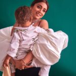 Shriya Saran Instagram - She says , Mama no shooting please … book mama . Let’s read and sleep I tell her , Radha come for a picture , she says …. Okie mama . Then she tells me I love you ❤️ My heart goes 💗 With Radha , with love Outfit: @markbumgarner Jewellery: @karishma.joolry Styled by: @sukritigrover Styling Team: @simrankumar19 @vanigupta.23 Make up @sakpalnilesh267 Hair @yogitasheth96