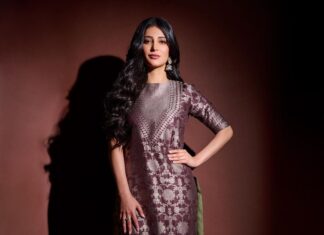 Shruti Haasan Instagram - 🤎🧱🍂 Suit set @payalkhandwala Earrings @sangeetaboochra @tinkara.retail Stylist @neeraja.kona Asst stylist @manogna_gollapudi Hair @noori_hairstylist Makeup @prakatwork Photographer @kalyanyasaswi