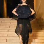 Shruti Haasan Instagram - Goth flower child … so happy to wear such a talented Indian designer @vaishalisstudio in this beautiful sustainable creation 💎🧿🖤 . . . Styled by @surbhishukla Hmu @alisamakeupbar @nicola_noviello 👠 @louboutinworld 💎 @swarovski 📸 @stefdelavega Co ordinated by @gantayyyy