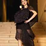 Shruti Haasan Instagram - Goth flower child … so happy to wear such a talented Indian designer @vaishalisstudio in this beautiful sustainable creation 💎🧿🖤 . . . Styled by @surbhishukla Hmu @alisamakeupbar @nicola_noviello 👠 @louboutinworld 💎 @swarovski 📸 @stefdelavega Co ordinated by @gantayyyy