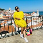 Shubhaavi Choksey Instagram - Happy wearing yellow …. Happy with the tan…. Happy with my frizzy hair… Happy with the weight I have put on 🤣 ( only a little happy ) #portugal #lisbon #2022 #vacation