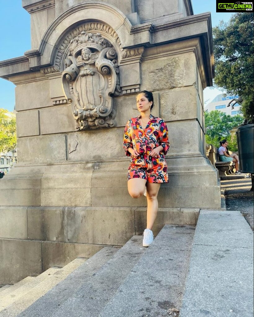 Shubhaavi Choksey Instagram - No filters required …. The air is so clean and the sky is amazingly blue … That sunshine on your face is too beautiful … Ps: Shaney I loooooooove this coord set you made for me … thank you @shanelounen 🤗🤗 #spain #vacation #2022