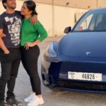 Shubhaavi Choksey Instagram - When I give a compliment to harshal for his ideology about sustainable transport especially when he is a biiiig car lover , this is the reaction i get …. I’m proud the way you think and are … The new Tesla Y… Waiting for Tesla to come to India 🇮🇳 #proud #gratitude #tesla #2022