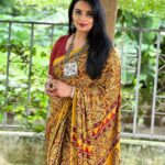 Shweta Menon Instagram - The dazzling @shwetha_menon in timeless elegance with this stunning Yellow Base Modal Silk with red leaf Saree Free shipping in India for orders above 1999/-* DM us for more details or WhatsApp to +91 6282187583 Yellow Base Modal Silk Visit https://byhand.in/ Fabric - Modal Pattern - Printed Worldwide shipping available*** DM for prices and enquires #ByHandFashion #ajrakhStyle #yellowsaree #ajrakhsaree #HandcraftedFashion #saree #TraditionalVibes #EthnicChic #ArtisanalCraftsmanship #SanganeriPrints #HandmadeBeauty #FashionInspiration #ModernTraditional #BohoVibes #FashionStatements #IndianFashion #CulturalElegance #UniqueStyle #HandloomLove #Fashionista #contemporaryindianfashion