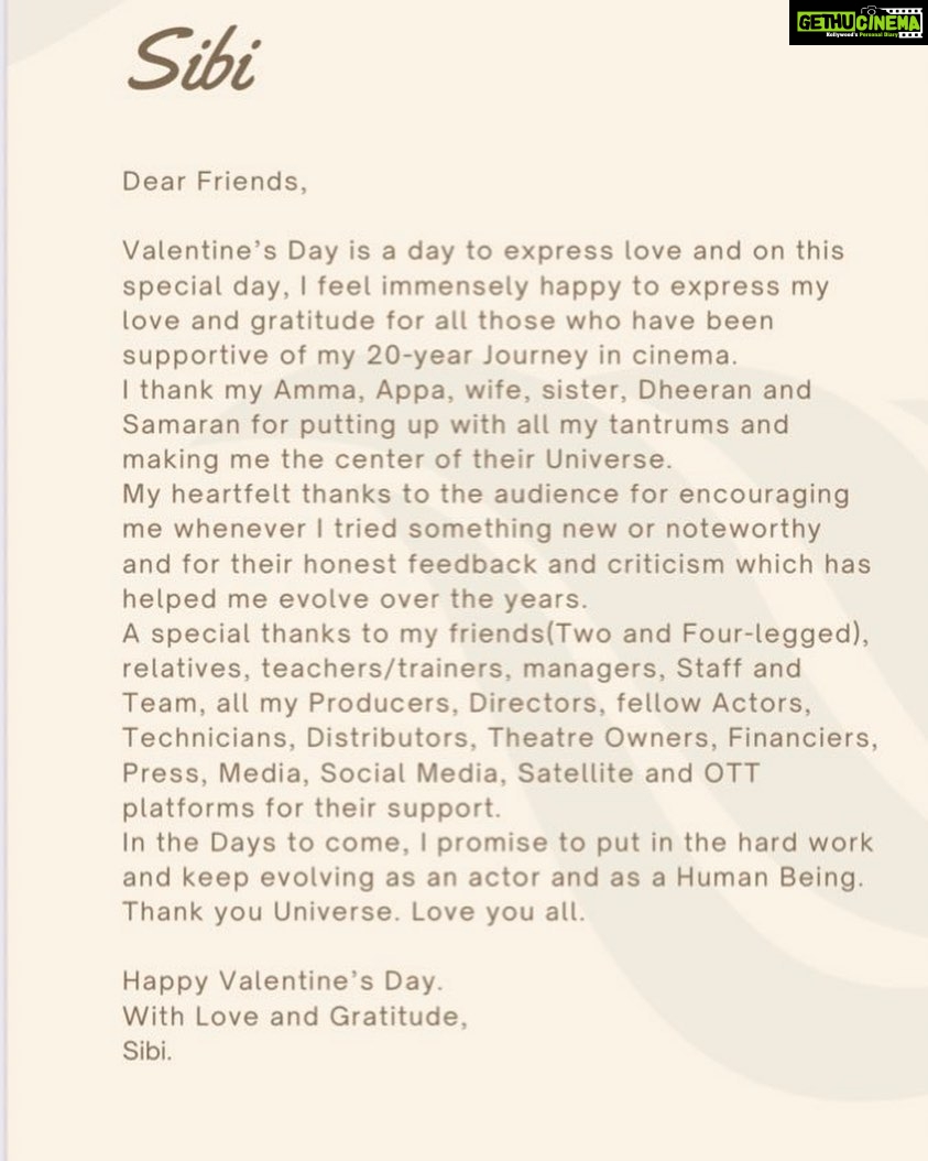 Sibi Sathyaraj Instagram - Thank you all for your love and support! #Sibiraj #sibisathyaraj #Sathyaraj #20YearsOfSibiraj #20YrsOfSibiSathyaraj #tamilcinema #cinema #kollywood #tamilmovies #actorslife #lifeofanactor