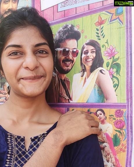 Siddhi Mahajankatti Instagram - • This just made my day today! I've always wanted to click a picture against my movie poster and I still didn't get one 😭... But @megha.prasanth thank you so much for this cute picture! I really hope I can take a picture like this very soon • PS : Megha and I don't know each other 🙈 Calicut, India