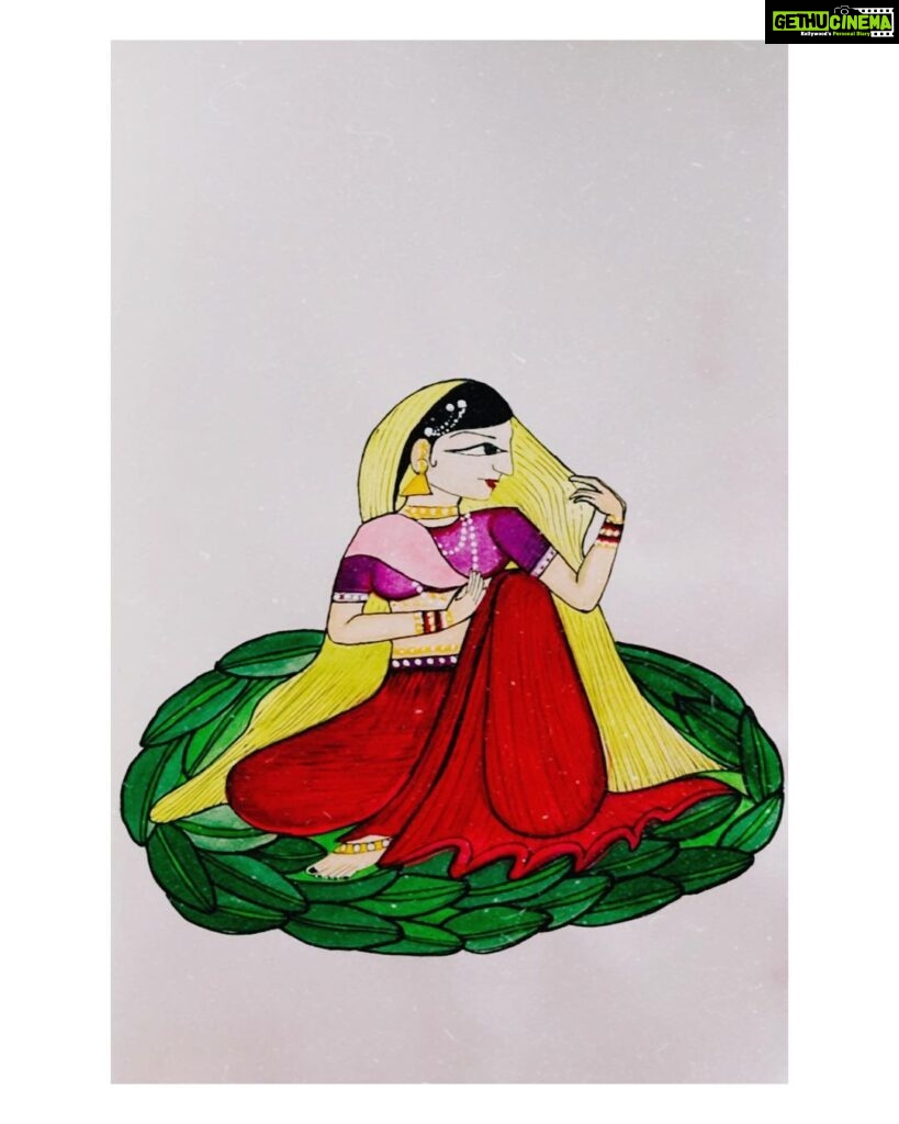 Sija Rose Instagram - NAYIKA : Heroine Her depiction in indian art has been seen in different moods , hues and settings. There is a NAYIKA in every woman. #painting #canvas #nayika #women #indianart #indiannayika