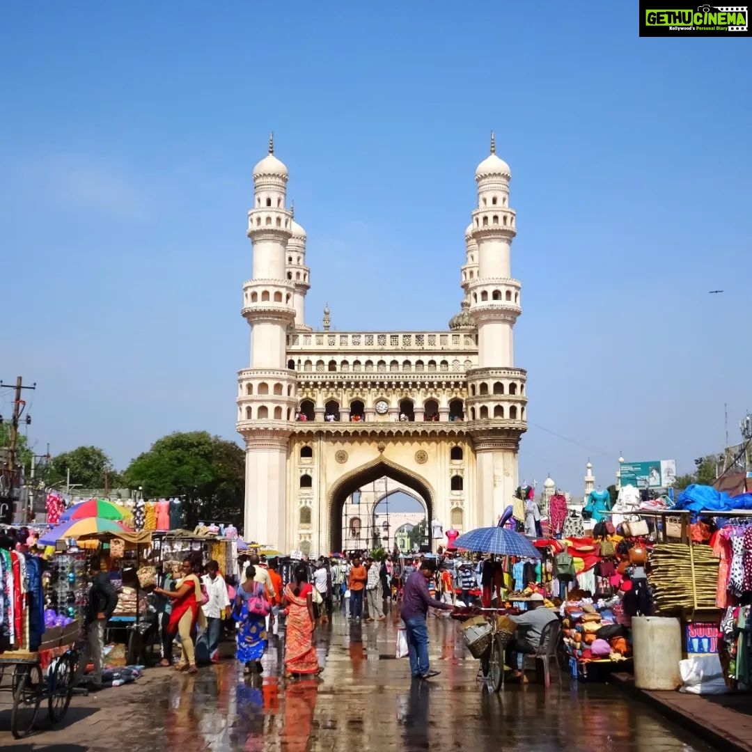 Simran Instagram - #TravelDiaries: One of my most favourite places to visit & shop in between shoots was at #Charminar, in #Hyderabad. The pop-up stalls of the street side vendors & hawkers were my go to place for the beautiful bangles and hand-embroidered cloths. I'd relish the pani-puris, Irani Chai ☕and Osmania biscuits - a pakka #Hyderabadi staple!