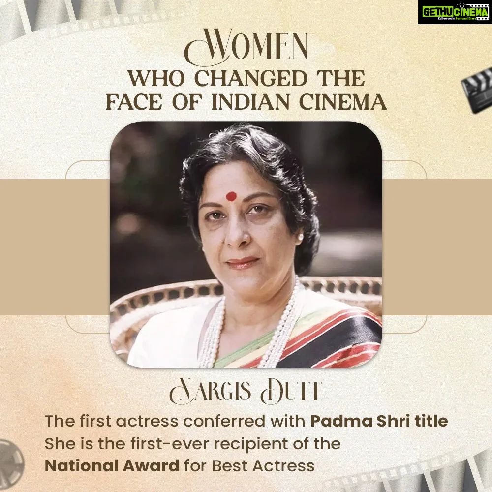 Simran Instagram - #SimranFilmFacts Regarded as one of the greatest actresses in the history of Indian cinema, #Nargis Ji made her on screen debut at the age of five! She received the inaugural National Film Award for Best Actress for the film 'Raat Aur Din'. The award for 'Best Feature Film on National Integration' in the Annual Film Awards ceremony is called the 'Nargis Dutt Award' in her honour.