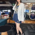 Simran Kaur Mundi Instagram - It was an #NBA kinda day 🏀 . . #pacers ##basketball #sportychic #jordanshoes #sparkle #sportsfan #basketballfan