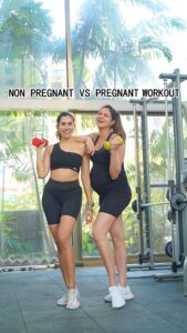 Simran Kaur Mundi Instagram - All you beautiful momies out there if you are looking for some workout motivation, Sonnalli and i decided to share some safe pregnancy workout alternatives. This is me in my 32nd week of pregnancy doing some mild exercises to keep my body active and moving. Trust me when i say this, the best thing u can do for you and the baby is to move! Working out will significantly impact your mood, state of mind, health, sleep..all for the better🙂 Having said that a reminder to all you mammas out there - you dont need to listen to anyone but yourself (and your doctor) when it comes to exercise, do what you feel most comfortable with. You do you, for you..much love❤️ Shot by : @dieppj Fitness trainer : @saurav.rathore0003 #pregnancyworkouts #fitgoals #fitnessgirls #fitgirls #bff #bffworkout #girlswholift #pregnancylife #mustdothis #pregnancyjourney #pregnancyfitness #motivational #pregnancylife #pregnancytips #pregnancyexercise