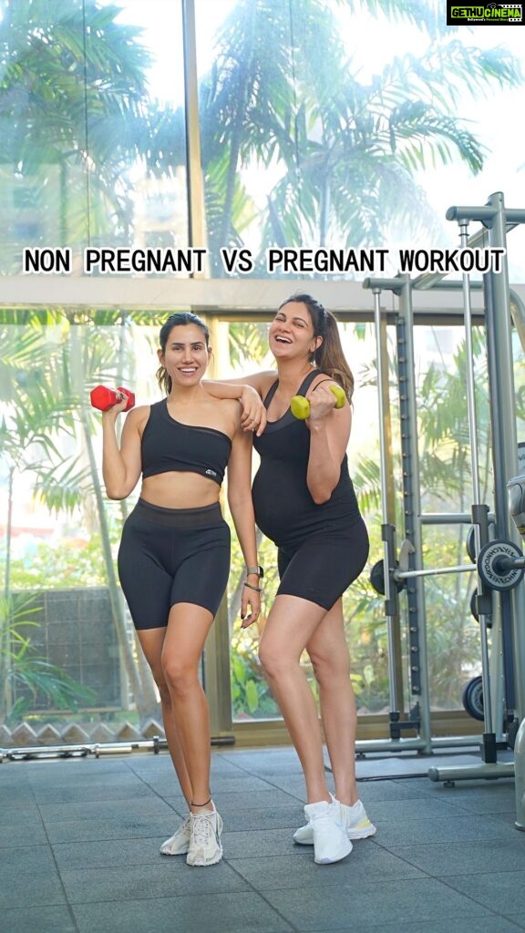 Simran Kaur Mundi Instagram - All you beautiful momies out there if you are looking for some workout motivation, Sonnalli and i decided to share some safe pregnancy workout alternatives. This is me in my 32nd week of pregnancy doing some mild exercises to keep my body active and moving. Trust me when i say this, the best thing u can do for you and the baby is to move! Working out will significantly impact your mood, state of mind, health, sleep..all for the better🙂 Having said that a reminder to all you mammas out there - you dont need to listen to anyone but yourself (and your doctor) when it comes to exercise, do what you feel most comfortable with. You do you, for you..much love❤️ Shot by : @dieppj Fitness trainer : @saurav.rathore0003 #pregnancyworkouts #fitgoals #fitnessgirls #fitgirls #bff #bffworkout #girlswholift #pregnancylife #mustdothis #pregnancyjourney #pregnancyfitness #motivational #pregnancylife #pregnancytips #pregnancyexercise