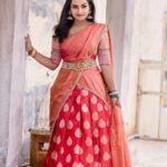Sivaangi Krishnakumar Instagram – Converted Amma’s @binni.krishnakumar saree into a half saree😍😍 also meet my sudden friend who showed up during photo seshh😄
Hair : @arupre_makeup_artist 
Makeup : Yours truly😌
Photo @raghul_raghupathy 
Retouch @retouch_by_gokul