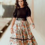 Sivaangi Krishnakumar Instagram - 🦋🙈 #cookwithcomali #cookwithcomali4 Photography @raghul_raghupathy Wearing @styl_chennai Makeup by yours truly🤭