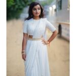 Sivaangi Krishnakumar Instagram - 🤍🤍🤍🤍 Wearing @label_afeera Styling @anushaa13 Makeup hair @arupre_makeup_artist Jewelry @aaranyarentaljewellery Styling asst @stylewithpp Pictures @mah1sh 😃
