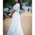 Sivaangi Krishnakumar Instagram - 🤍🤍🤍🤍 Wearing @label_afeera Styling @anushaa13 Makeup hair @arupre_makeup_artist Jewelry @aaranyarentaljewellery Styling asst @stylewithpp Pictures @mah1sh 😃