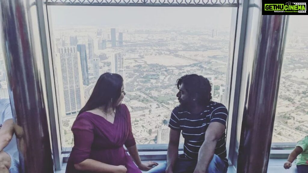 Sneha Sreekumar Instagram - At the top of Burj😍 #dubai #burjkhalifa #atthetop #happydays Burj Khalifa & Dubai Mall, Dubai, UAE