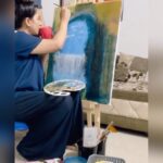 Snehan Instagram - My painting 🖼🦋🌸🌿🎨 @kavingarsnekan @ikamalhaasan #painting #paintings #paint #painting🎨 #paintings #peace #painting_forever_art