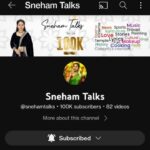 Snehan Instagram – Wow we reached 100k subscribers in our Sneham talks channel thanks to everyone in our sneham talks family , your love and support encourage us a lot. Hope we will reach 1 million soon . Keep supporting us Love you all🥰🤞