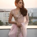 Sobhita Dhulipala Instagram - ♥️ to @manishmalhotra05 for custom making the prettiest pink saree I got to wear last night in Chennai for PS2 trailer and audio launch! Styling by @ekalakhani @team___e Hmu @shraddhamishra8 Photographs by the lovely @thestoryteller_india