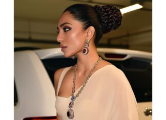 Sobhita Dhulipala Instagram - Kurup World premiere, Dubai 11th November 2021 Clothing by @sabyasachiofficial Jewellery by @sabyasachijewelry Shoes - #CLxSabyasachi @louboutinworld @beezsharma @george_p_kritikos Dubai, UAE