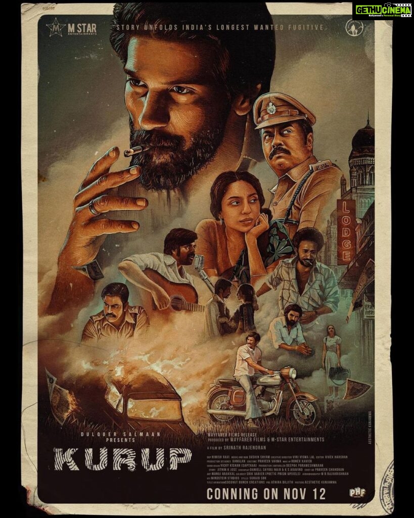 Sobhita Dhulipala Instagram - #Repost @dqsalmaan ・・・ At long long last, we are ready. Ready to set Kurup free. Our biggest film yet, Kurup, is free from being caged and locked down and slated to release in theaters all across the world. It has been a long ambitious yet arduous journey with Kurup. In ideation for several years. Filming for close to a year. And months and months of post production. And then the pandemic. There were long months where we had no idea if Kurup would ever see the light of day. But the unanimous and overwhelming love, the support, the constant requests from all of you to wait till theatres opened, helped us survive in some of the toughest times. I’ve said it to close family and friends many a time that the film Kurup almost feels like my second child. I feel like it’s a living breathing thing with a life and destiny of it’s own. There is nothing I havnt and wouldn’t do for this film to become the best version of itself. Physically and mentally I’ve given it my all. I know I’ve said a lot of ‘I’s. Not to take away from the tremendous effort and talent of the team that made it what it is. But I just want to speak from the heart about my special relationship with this film. We as a team have fought many battles internally and externally to bring it together. To do justice to it. To nurture and care for it. As it grew from an idea to everyday growing bigger and bigger to what is in my eyes a giant now. Kurup like I mentioned always had a destiny if it’s own. And I always knew it wouldn’t come out till it felt the time was right and it felt ready. And now it’s time to finally let Kurup free. And I pray and hope you all give it wings. And it reaches great heights. Conning Soon Across languages in cinemas near you on November 12th 2021 ! @dqswayfarerfilms @mstarentertainments @pharsfilm @brownachilles @indrajith_s @sobhitad @sunnywayn @shinetomchacko_official @bharath_niwas @nimishravi @sushintdt @rkvicky1990 #കുറുപ്പ് #குருப் #కురుప్ #ಕುರುಪ್ #कुरुपु #Kurup #ConningSoon