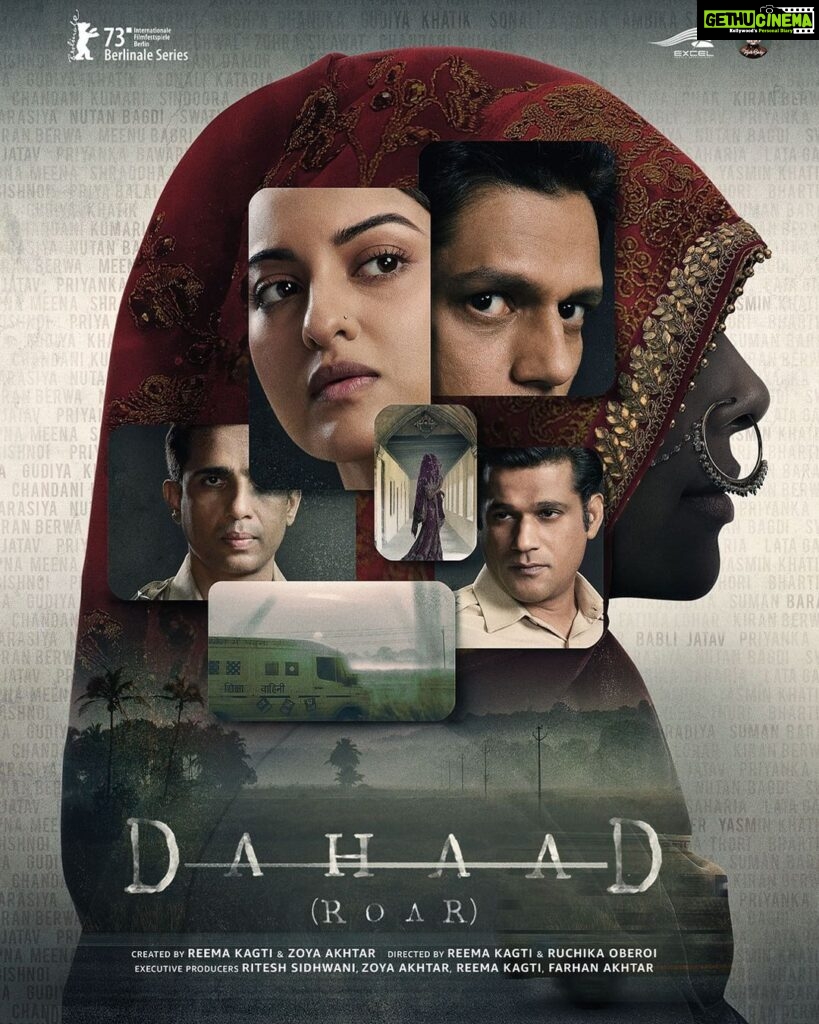 Sonakshi Sinha Instagram - Presenting the new poster of DAHAAD just before its world premiere at @berlinale @berlinaleseries 🙌🏼 Lets Roar!! @gulshandevaiah78 @itsvijayvarma @shah_sohum @reemakagti1 #RuchikaOberoi @ritesh_sid @faroutakhtar @tigerbabyofficial