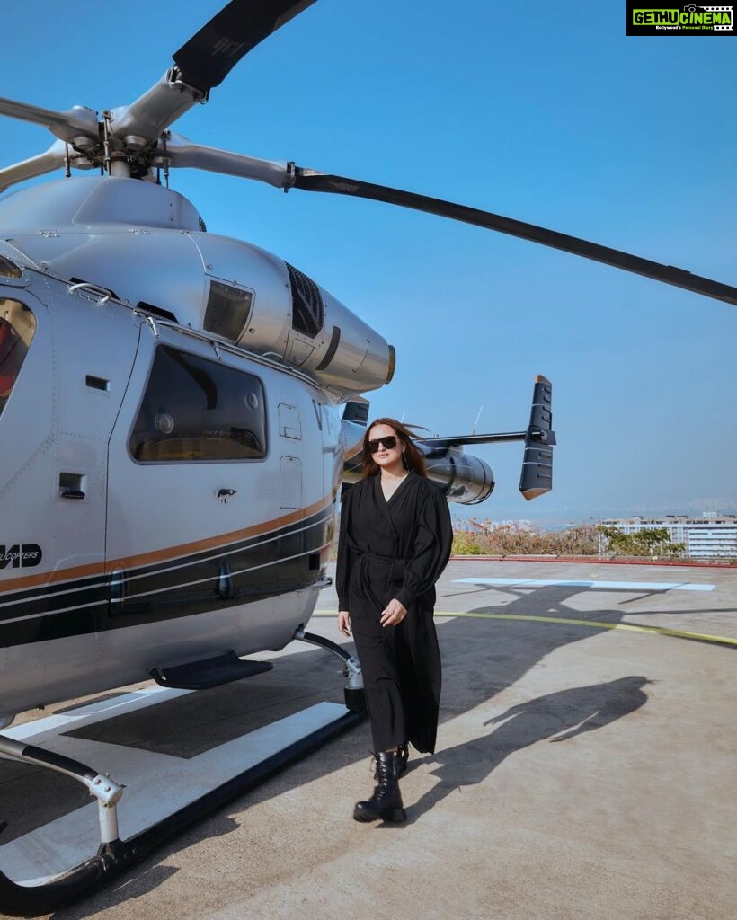 Sonakshi Sinha Instagram - Stylist: what new prop can we use for pictures today? Me: helicopter chalega? 😂😂 #Dahaadonprime