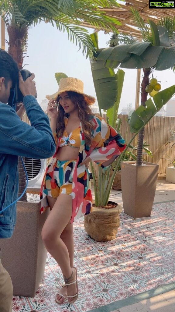 Sonakshi Sinha Instagram - After Seychelles, can you guess which tropical paradise @itssoezi is heading to next? Drop your guesses in the comments and enjoy the campaign BTS before the pictures make a splassssh! Styling: @sanamratansi Hair: @themadhurinakhale Makeup: @savleenmanchanda Location: @thenook.mumbai