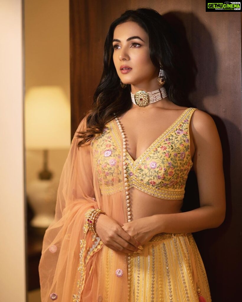 Sonal Chauhan Instagram - एक मोहब्बत …. सौ अफ़साने …. 💌 . . . . . . . . . . . . . . . . . . . . . . . . 📸 @nadunb Outfit @chameeandpalak Hair by @chettiarqueensly #love #sonalchauhan #poetry #moon #shadow #color #wednesday #gold