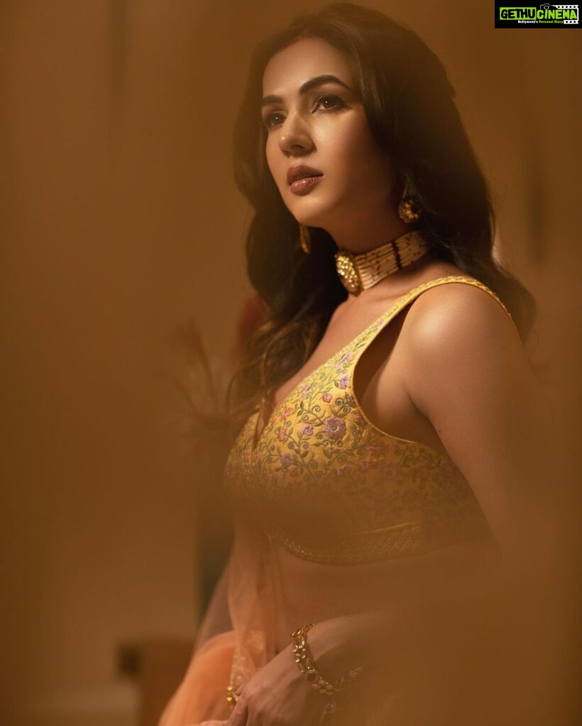 Sonal Chauhan Instagram - जो लोग चाँद से मोहब्बत करते हैं , वो तारों को नहीं देखते ….. 🌙💌 . . . . . . . . . . . . . . . . . . . . . . . . 📸 @nadunb Outfit @chameeandpalak Hair by @chettiarqueensly #love #sonalchauhan #poetry #moon #shadow #color #wednesday #gold