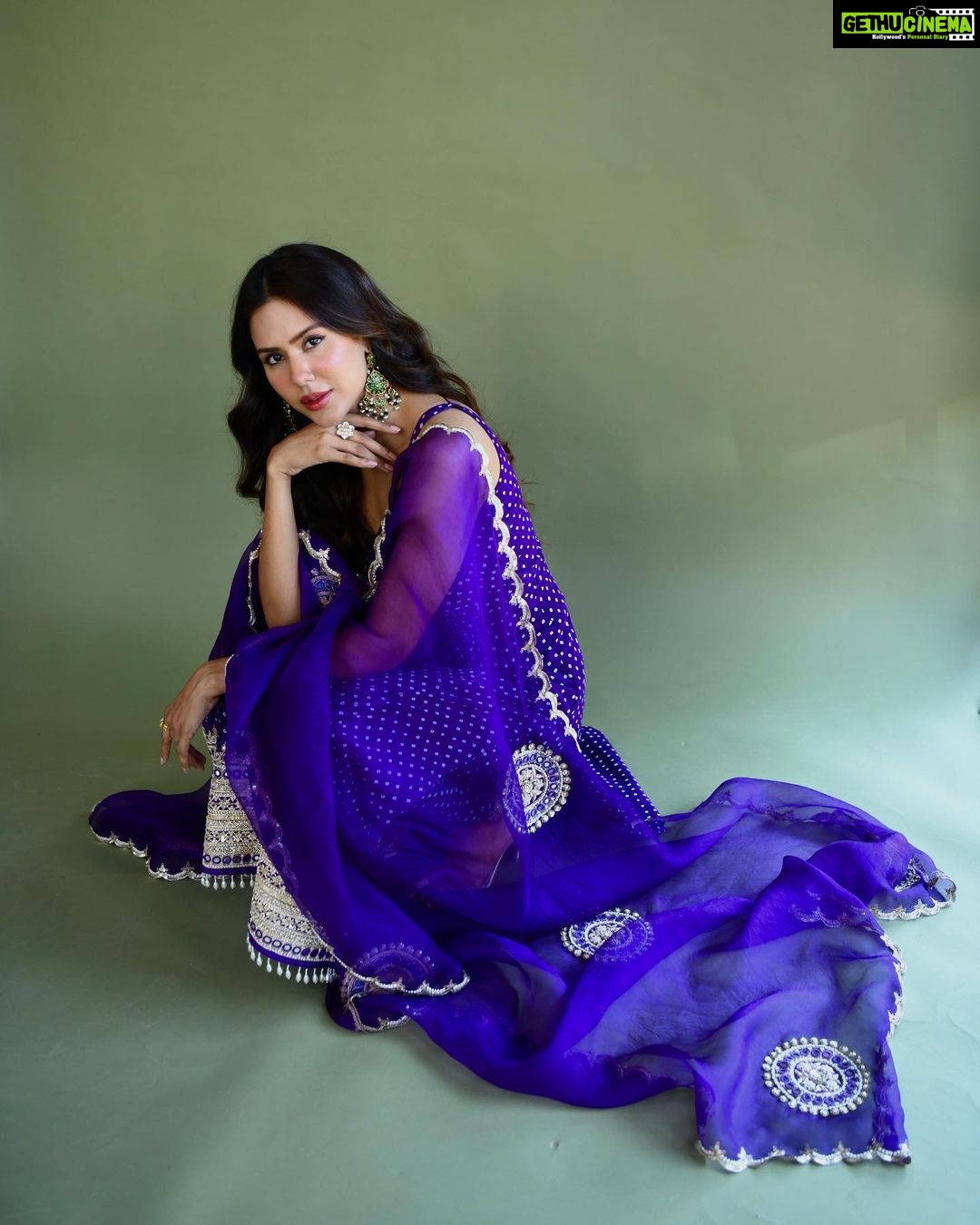 Sonam Bajwa Instagram - For the promotions of ‘Entertainers’ tour at @kapilsharmashow Wearing @anjanabohra_official Make up @bhavyaarora Hair @sahilmore_hair Photographer @rishabhkphotography Styled by me 🤎