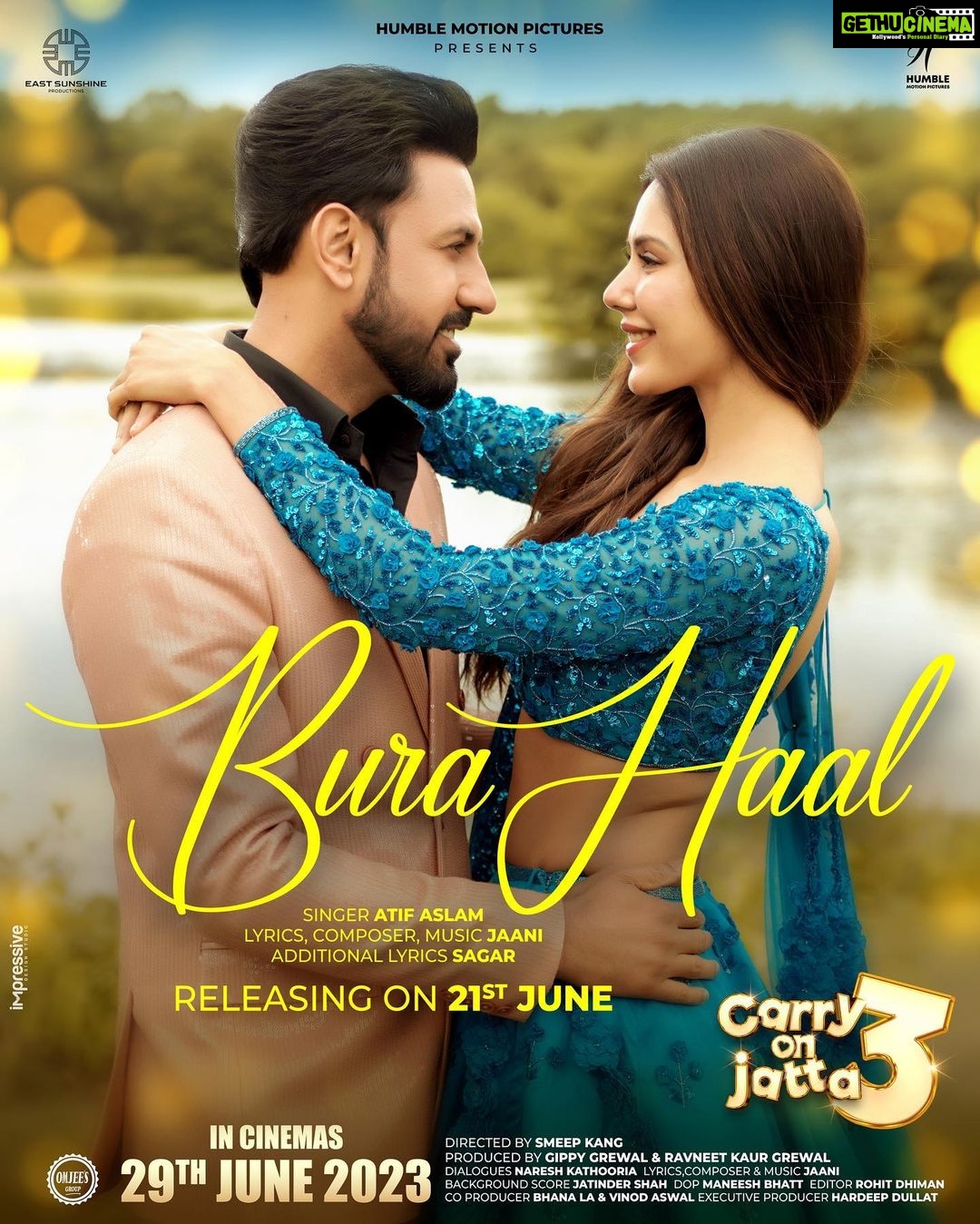 Sonam Bajwa Instagram - Song releasing today 💙 Carry on Jatta 3