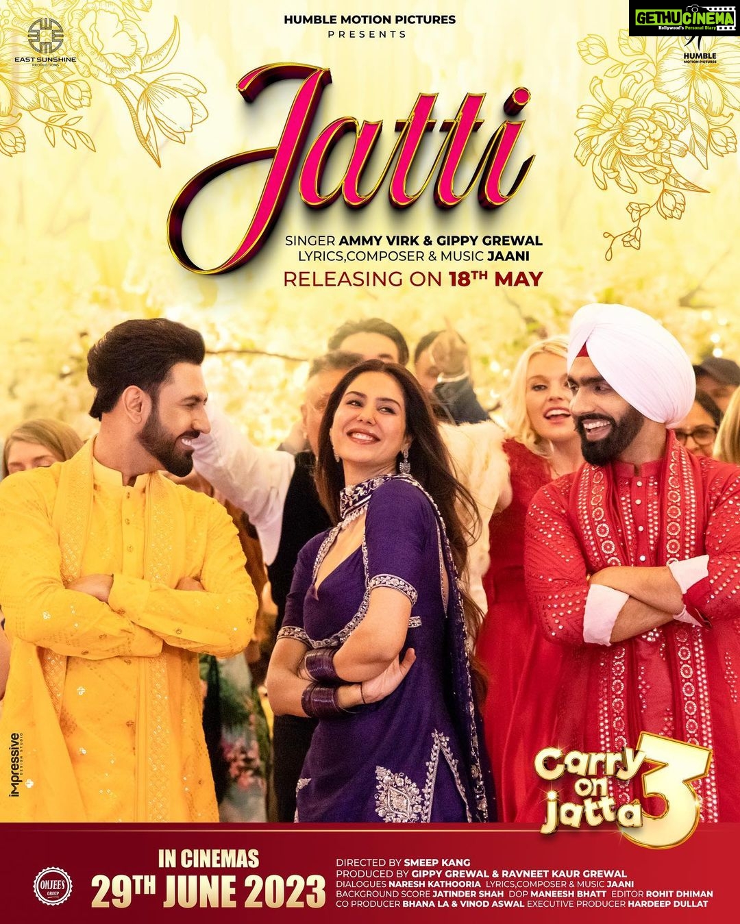 Sonam Bajwa Instagram - Carry On Jatta 3 Next Track "Jatti" Releasing On 18th May 🔥 Singer - @ammyvirk & @gippygrewal Lyrics,Composer,Music - @jaani777 #Carryonjatta3 in cinemas on 29th June 2023 🙏 @gippygrewal @binnudhillons @sonambajwa @ghuggigurpreet @jaswinderbhalla @smeepkang @nareshkathooria @karamjitanmol @iamshindagrewal_ @jatindershah10 @ikavitakaushik @officialnasirchinyoti @harbysangha @bnsharma_official @officialrupinder_rupi @ravneetgrewalofficial @humblemotionpictures @carryonjattamovie @maneeshbhattofficial @amardeepsgrewal @amneetkgrewal @mannatc @eastsunshineproductions @bhana_l.a @vinodaswal13 @hardeepdullat13 @mehtaman_ @romaana44 @munishomjee @omjeegroupofficial @arvindchoreographer @rohitdhimaneditor