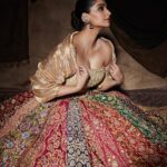 Sonam Kapoor Instagram – Wearing and representing my fairy godfathers @abujanisandeepkhosla who were the first people to ever dress me for my very first appearance. This lehenga is also seen at the fabulous @nmacc.india 
It has 20 unique panels of embroidery representing 25 years of the brilliant @abujani1 and @sandeepkhosla . Love you both ❤️

Style @rheakapoor @abhilashatd 
Earrings @amrapalijewels 
Beauty @namratasoni 
Hair @bbhiral 
📸 @thehouseofpixels BKC