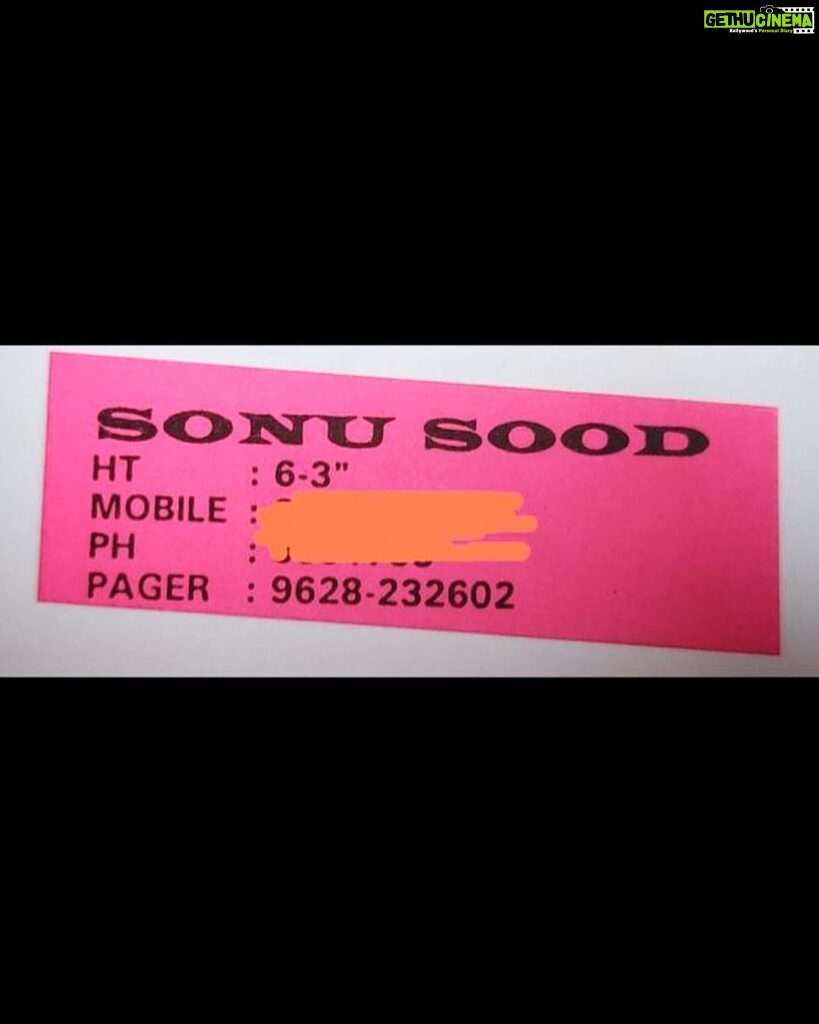 Sonu Sood Instagram - One of my first portfolios. Had a pager in those days. All i used to do was, wait for that one Beep. 📟